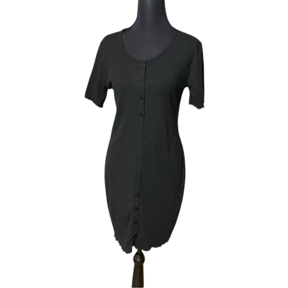 Therapy Black Scoop Neck Sheath short Dress large bodycon date night